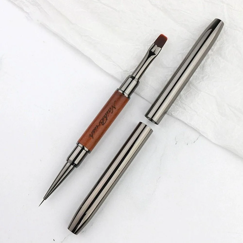 Langlebige Sandelholzstange Nail Art Pinsel Dual-Ended Professionelle Nail Liner Pinsel Nail Art Phototherapie Stift Nagelmalerei