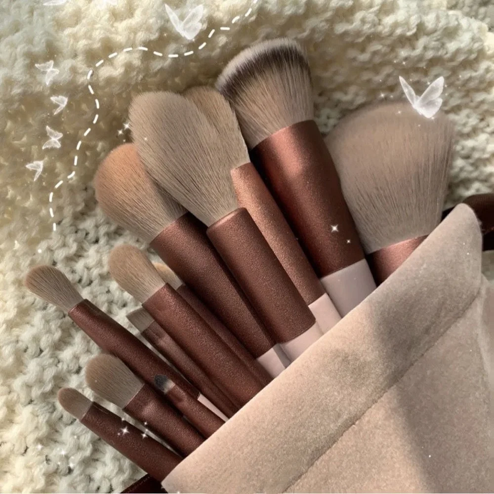 13Pcs A Set Soft Fluffy Makeup Brushes For Cosmetics Foundation Blush Powder Eyeshadow Kabuki Blending Makeup Brush Beauty Tools