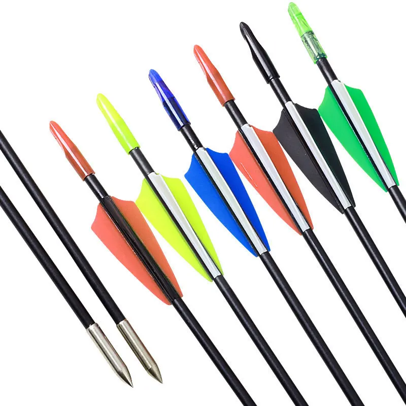 6/12/24/48pcs 30 inch OD6mm Spine 800 Fiberglass Arrows for Recurve Bow Archery Hunting