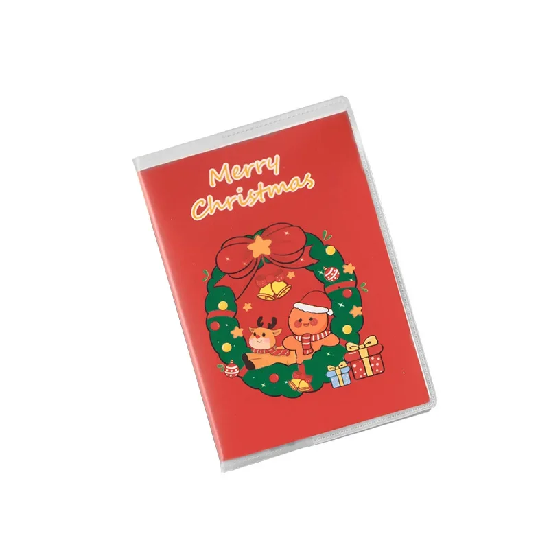 Cute Cartoon Christmas A7 Rubber Sleeve Notebook Kawaii Santa Christmas Elk Tree Stocking Mini Book Xmas Gifts School Stationery