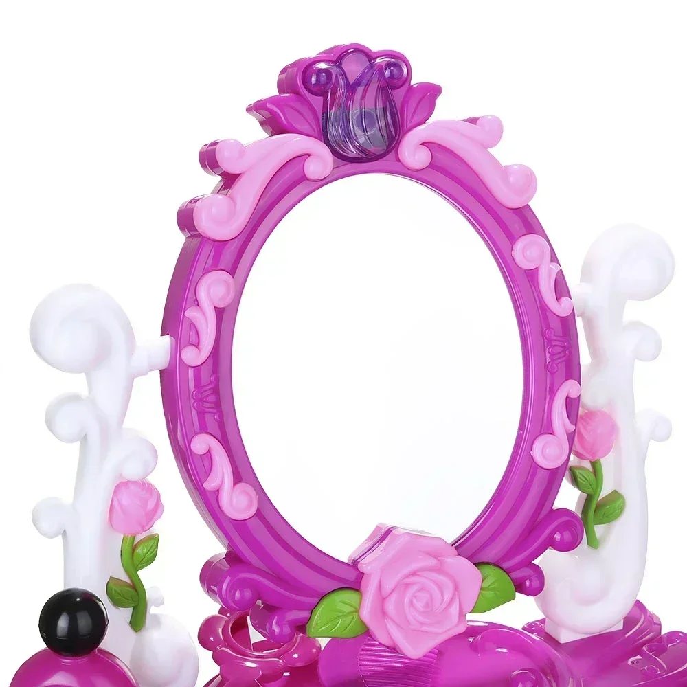 Oggetti di scena di alta qualità Regali di Natale per bambini Brithday Giocare a casa Giocattoli Set di giocattoli per trucco da toletta simulato rosa viola