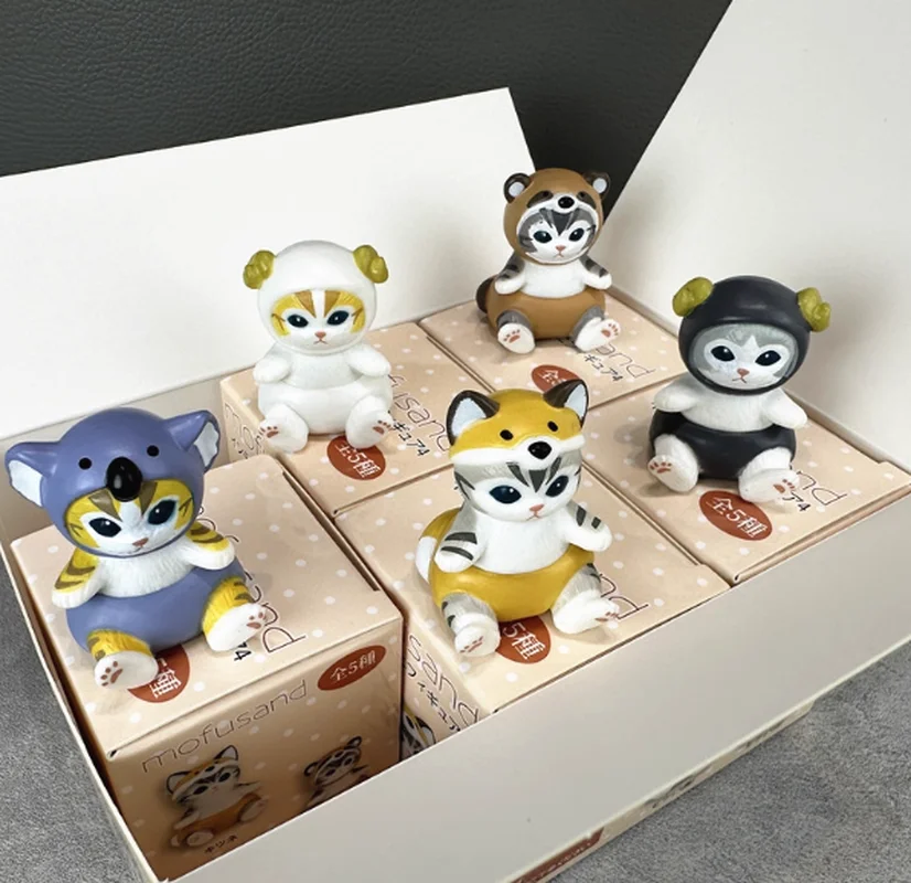 

Mofusand Акула Кошка Слепая Коробка Cos Животное Бджола Лиса Стиль Персонажи Kawaii Фигурки Игрушки Украшение Рабочего Стола Сюрприз Подарки