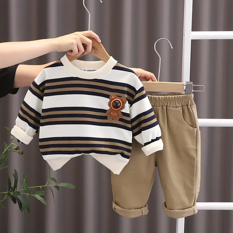 

New Autumn Spring Kids Casual Tracksuit Children Boy Girl Cotton Hoodies Jacket Pants 2Pcs/Set Kids Sport Suit Infant Clothing