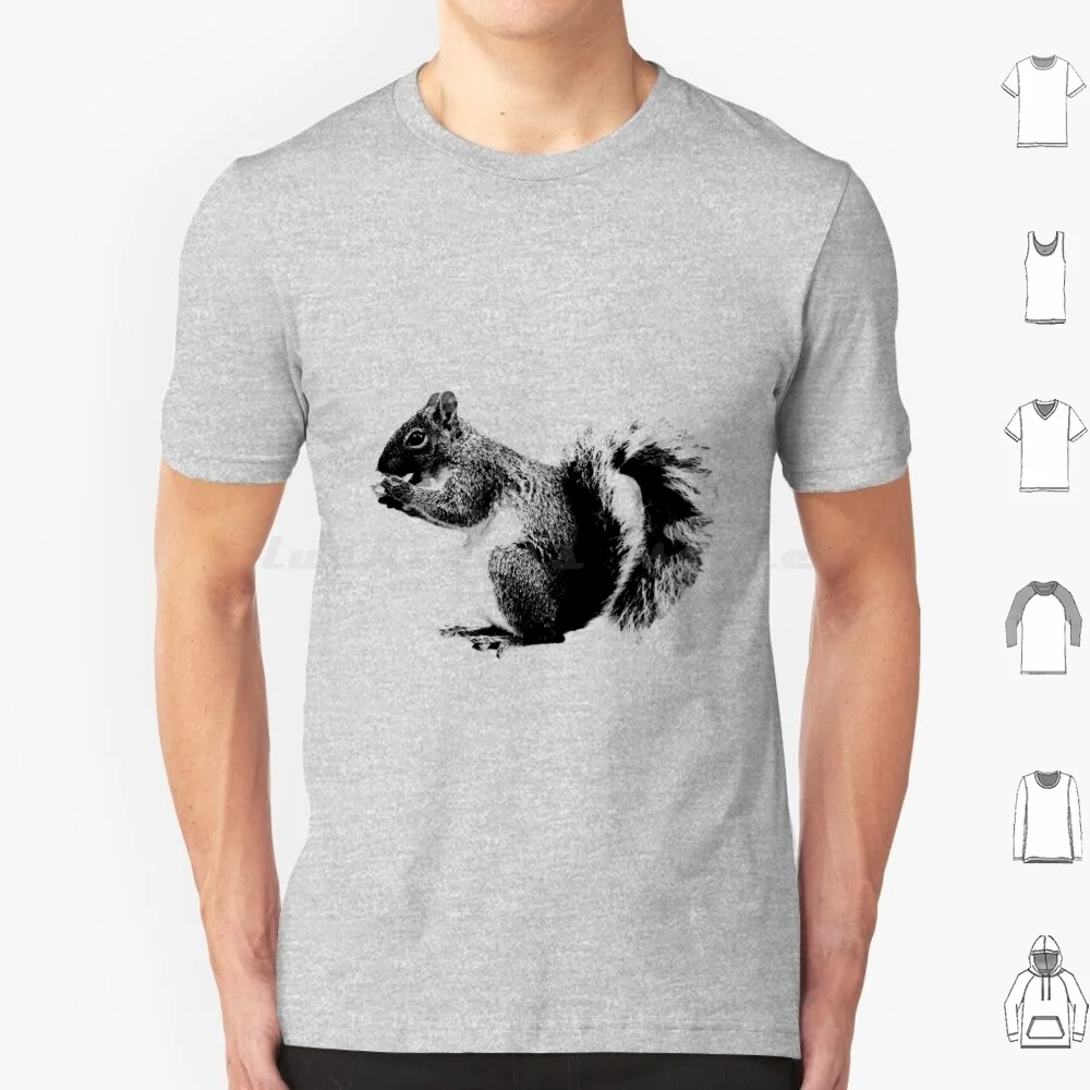 Ardilla comiendo bellotas Camiseta con imagen de grabado Digital de Vida Silvestre, camiseta fresca de algodón, imágenes de ardilla, imágenes de ardilla, 6Xl