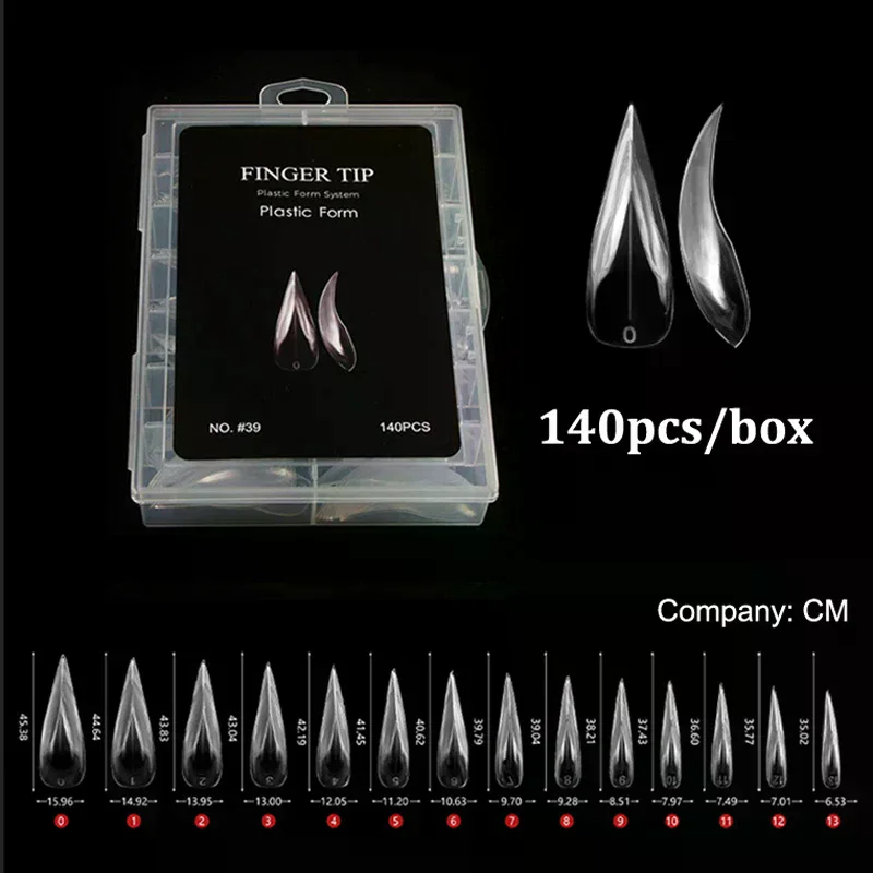 140 pçs/caixa curvado stiletto 3d águia garra unhas formas duplas para extensão do gel do prego de falcão unhas esculturas moldes de cobertura completa