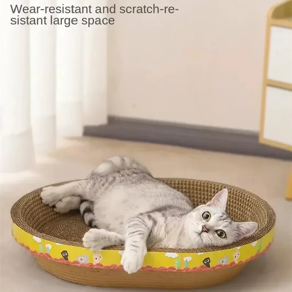 Cat Scratching Board Protect Furniture Grinding Claw Toys Oval Corrugated Paper Wear-resistant Cat Nest Cat Accessories image 4