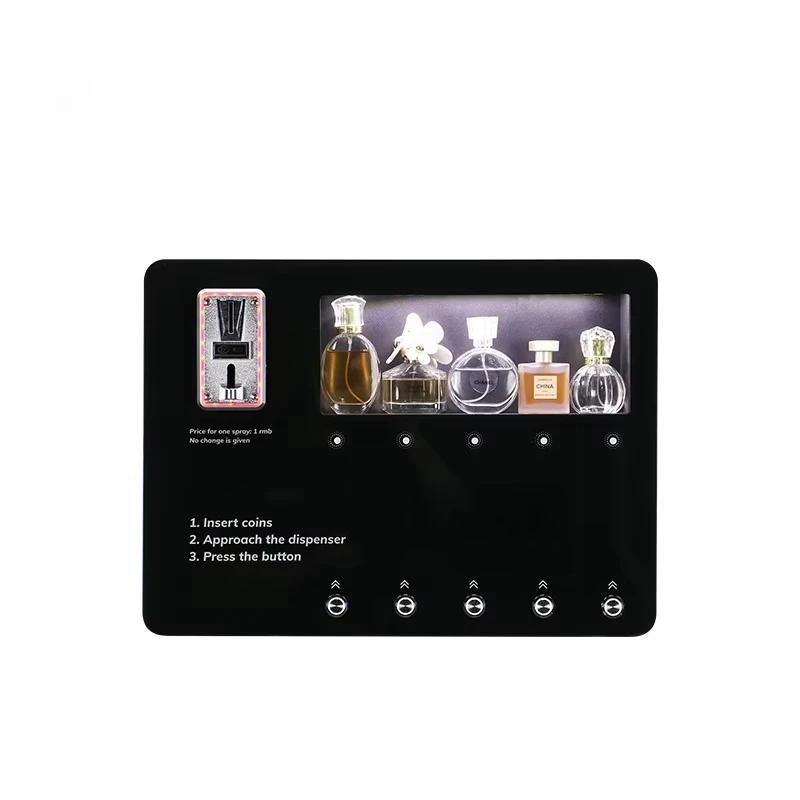 

Customized Smart Automatic 5 Spray Nozzle Vending Machine Perfume Dispenser Card Reader Cash Coin Acceptor Mall Application