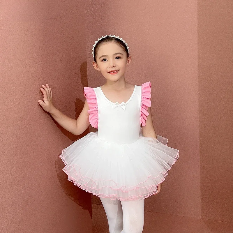 

Ballet Gymnastics Leotard Bodysuit for Dancing Girls Kids Ballerina Fairy Party Costumes Tutu Dancewear Summer Ballet Tutu Dress