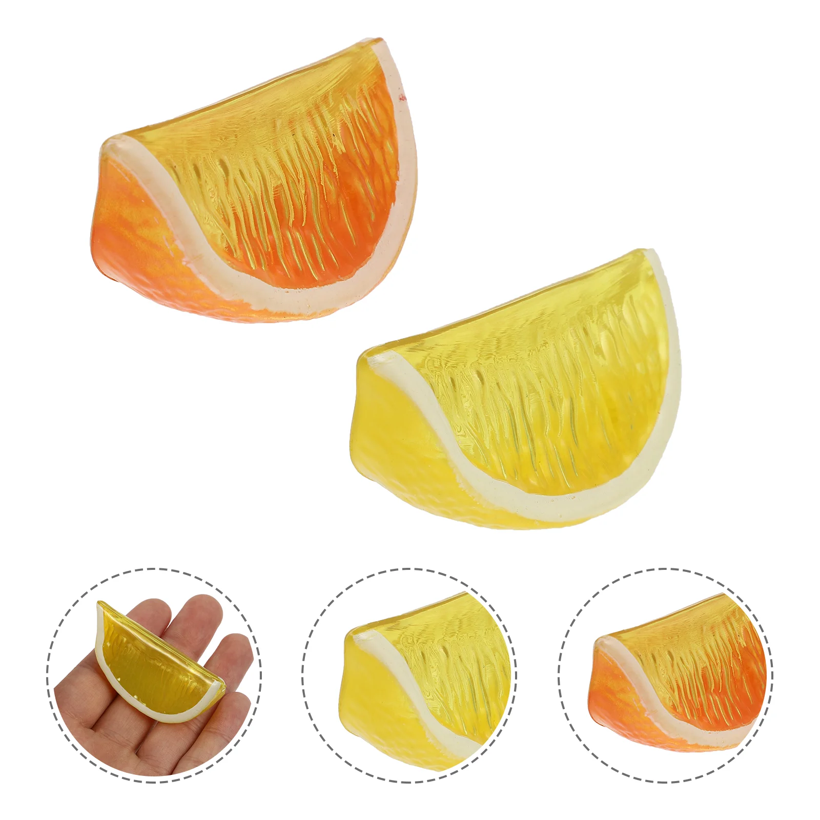 25 Pcs Fake Lemon Wedges Lemons Artificial Lifelike Fruit Decoration Household Plastic Fruits