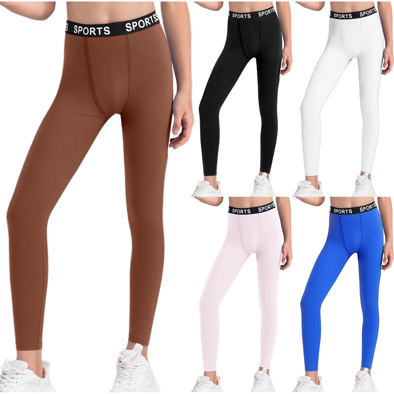 Mallas deportivas elásticas de secado rápido para niños, pantalones atléticos, pantalones para ciclismo, correr, trotar, traje de entrenamiento, ropa activa