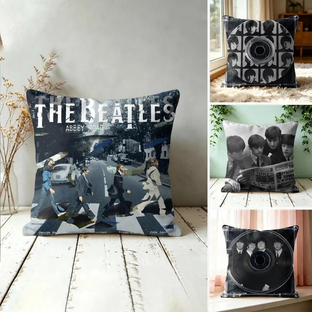 The B-Beatle Band Cushion Cover Square Short Plush Pillow Case Living Room Sofa Home Decor Funda 40X40