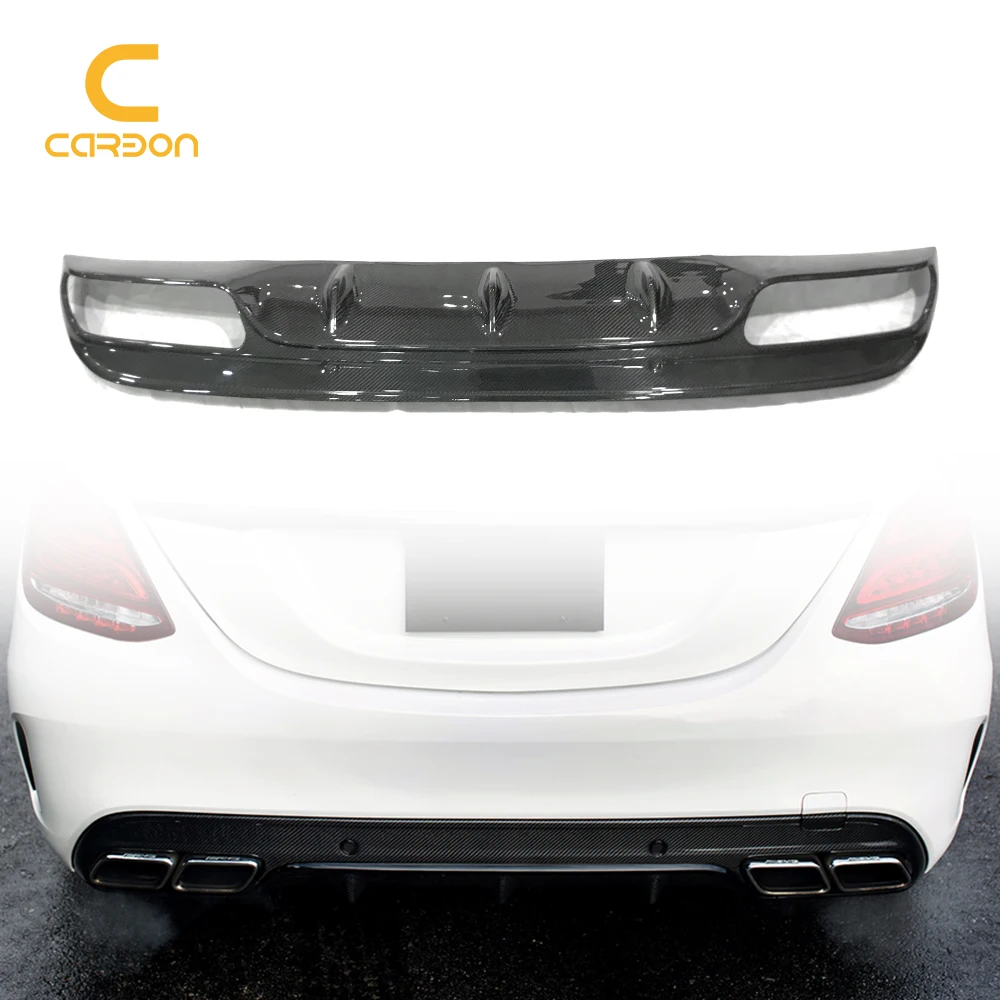 

Carbon Fiber Rear Lip Diffuser For Mercedes Benz C w205 AMG Skid Plate Car Bumper Guard