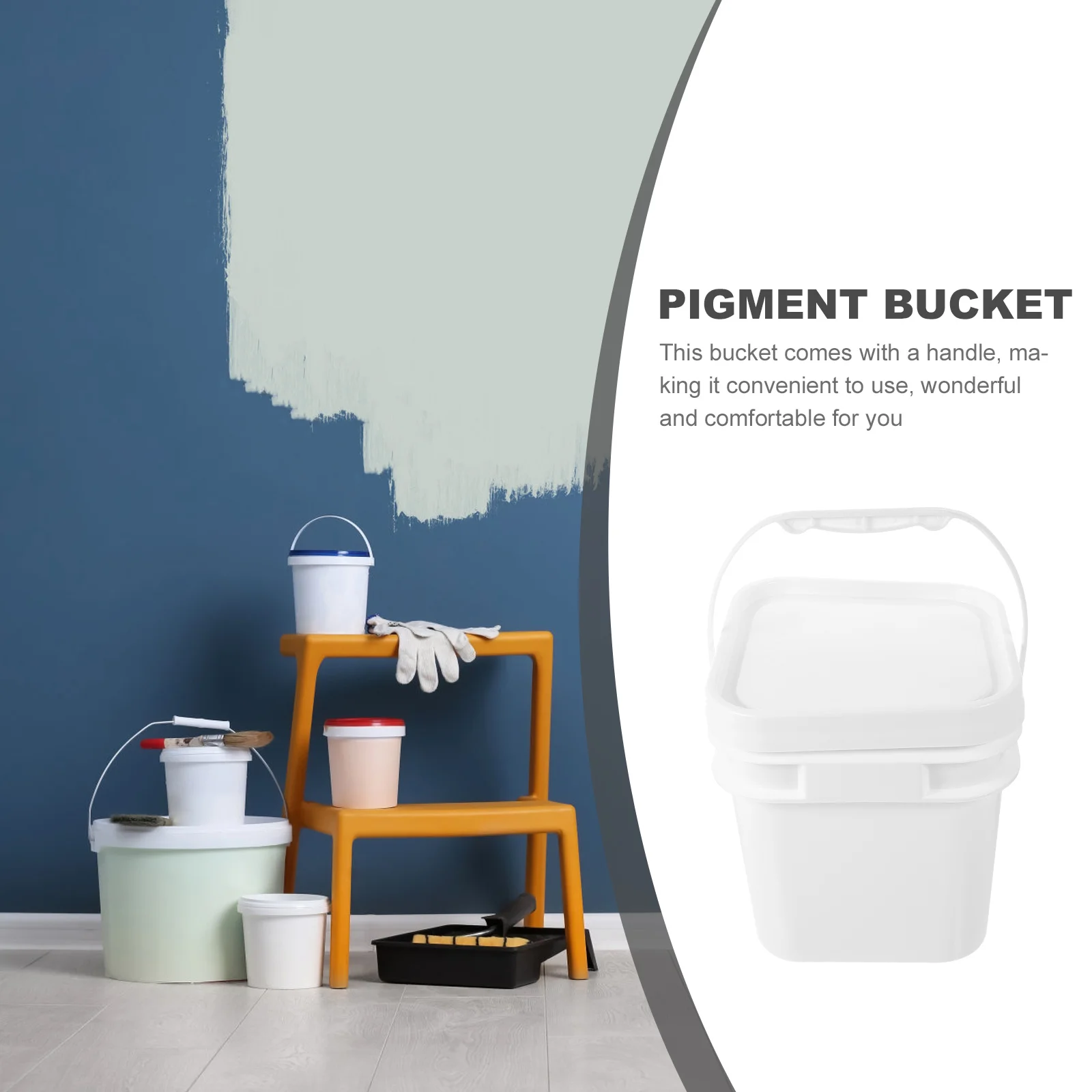 Rubbish Bin 10 Liter Paint Chemical Barrel Bucket Empty Pail with Lid Garbage Can Plastic Storage Painting White Container