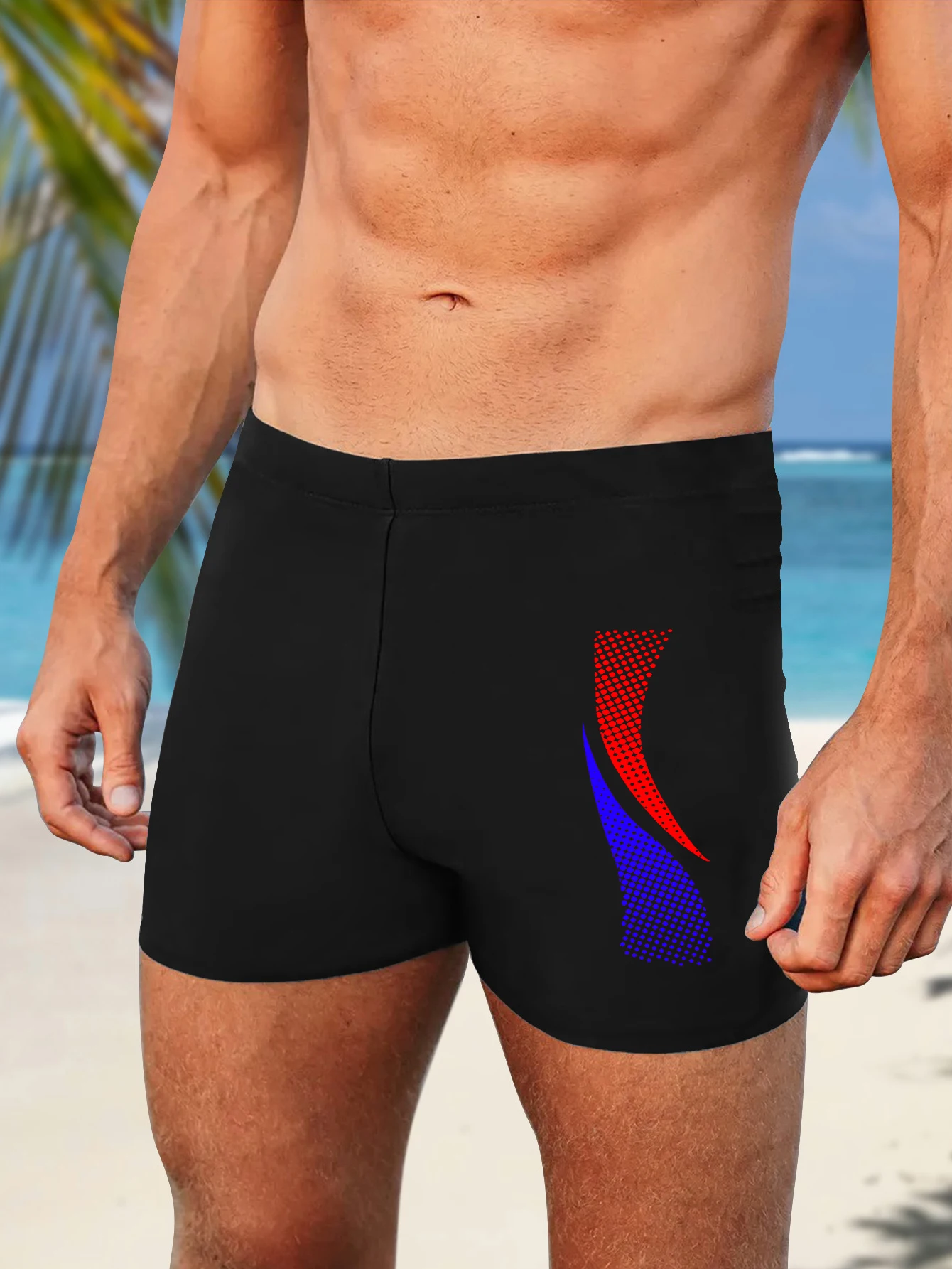 Herren-Badehose mit trendigen Prints, schnell trocknende Strand-Boxershorts mit Kordelzug, Jungen-Badebekleidung, unverzichtbar für Pool-Partys und Urlaub