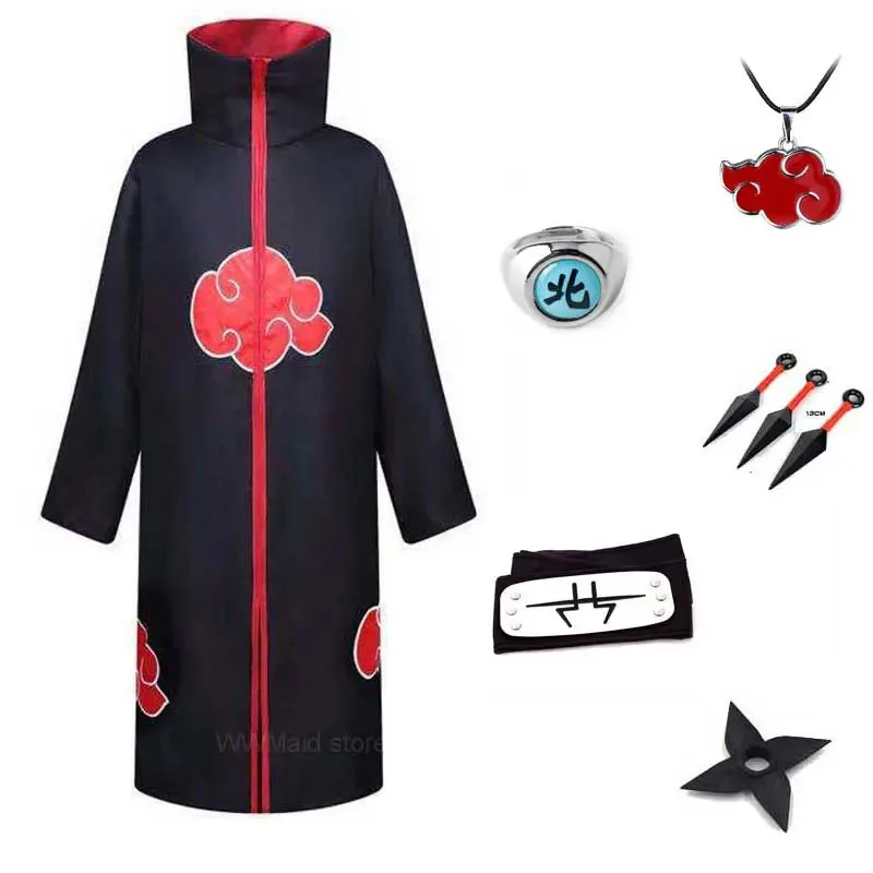 Kakuzu de Akatsuki bata capa anillo diadema Cosplay disfraz de Halloween