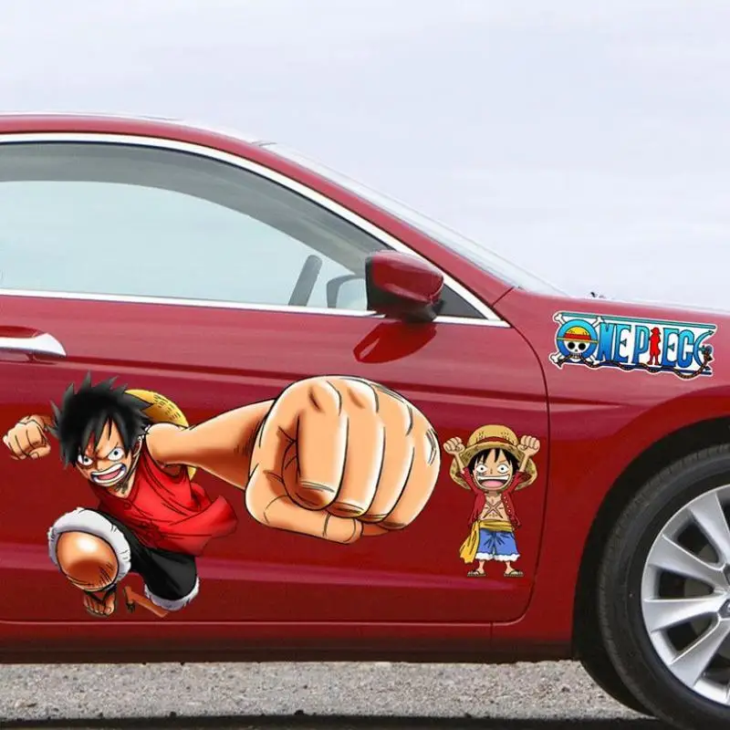 One Piece Car Stickers Car Door Body Glass Car Film Sticker Decoration Monkey D. Luffy Cartoon Car Accessories Holiday Gift