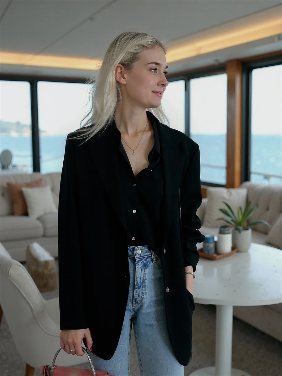 Effen klassieke blazers met enkele rij knopen voor dameskleding Dames Multi-riem Winddicht Duik Dames/Dames Vrouwtjes Afneembaar Violet