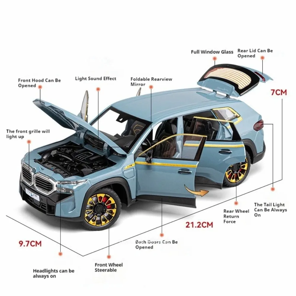 Scala 1:24 M4 XM Modello di auto in miniatura Pressofuso in lega Giocattoli con luce sonora Tirare indietro Porte di veicoli Modelli aperti Regalo per adulti per ragazzo