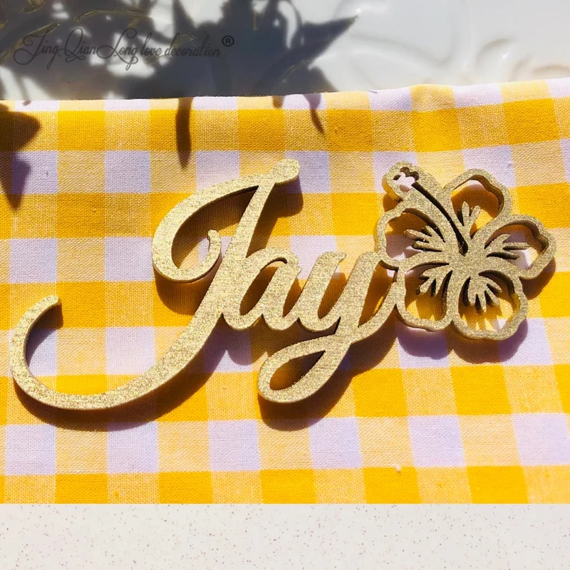 بطاقات مكان مخصصة مع زهرة الكركديه، بطاقات مكان الزفاف، أسماء قطع ليزر مخصصة، أسماء قطع ليزر خشبية، علامات الاسم، الحفلات، ديكو #5