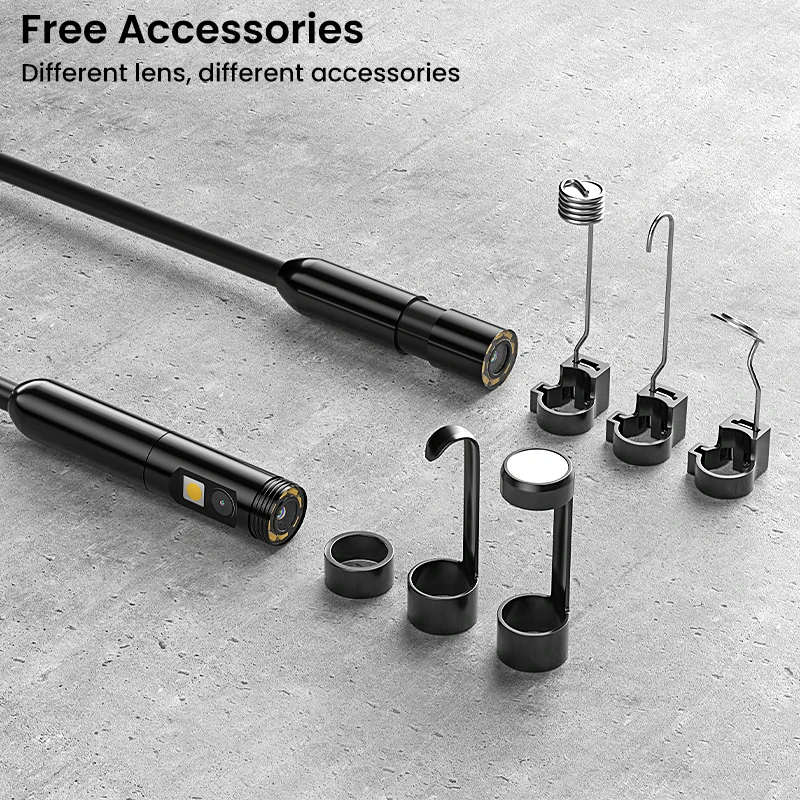 4.3 ''IPS شاشة المنظار الصناعي 8 مللي متر كاميرا مزدوجة واحدة سبليت تصميم كابل صلب IP67 Borescope كاميرا فحص للسيارة