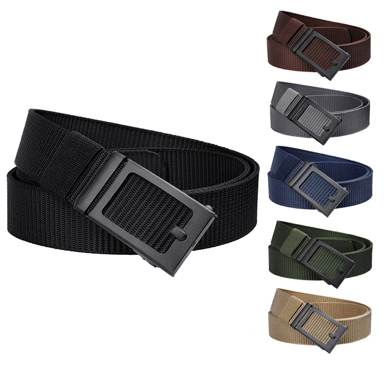 Men's Canvas Belt Outdoor Casual Jeans Belt Automatic Buckle Belt Korean Style Versatile Student Belt