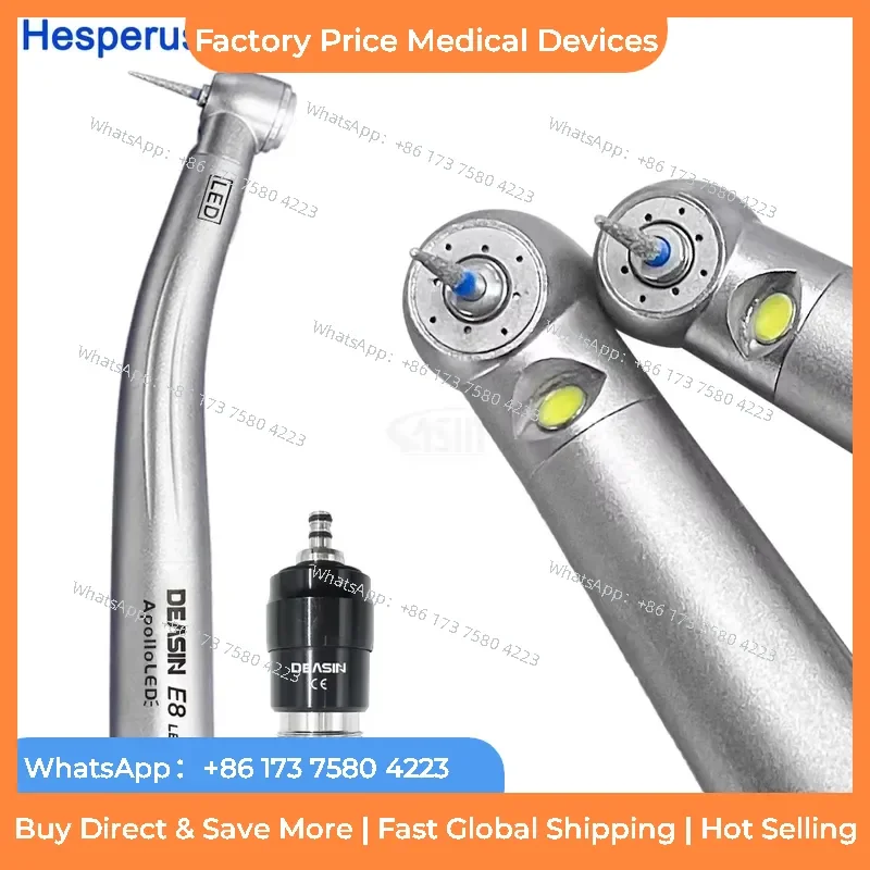 2026 New E8 Led Air Turbine High Speed Handpiece with Closed Rotor Cartridge 2 Holes/4 Holes fastshipping