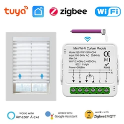 Tuya ZigBee 와이파이 스마트 커튼 모듈, 윈도우 블라인드 롤러 커튼 셔터 스위치, 스마트 홈 전기 모터, 알렉사 구글용