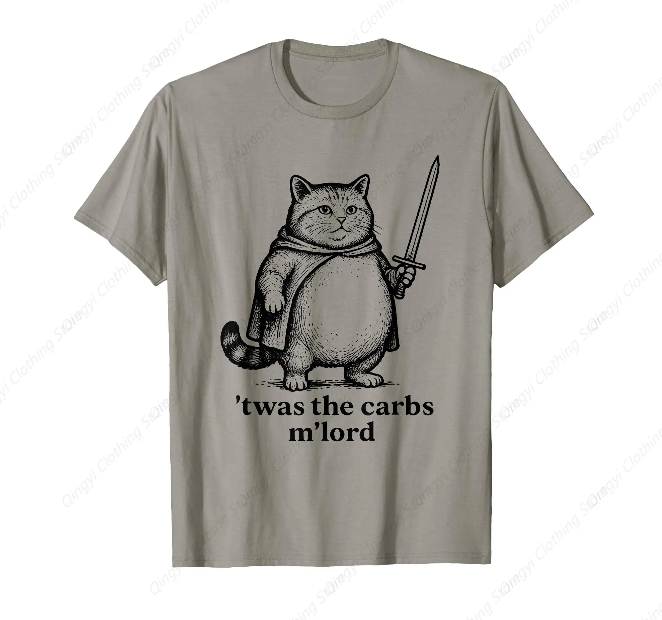 

The Carbs M Lord Funny Medieval Fat Cat T-Shirt