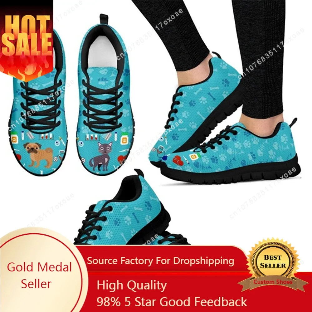 

Veterinary Diagram Pattern Air Mesh Sneakers Shoes for Women Spring Summer Female Flats Shoes Feminino Zapatillas