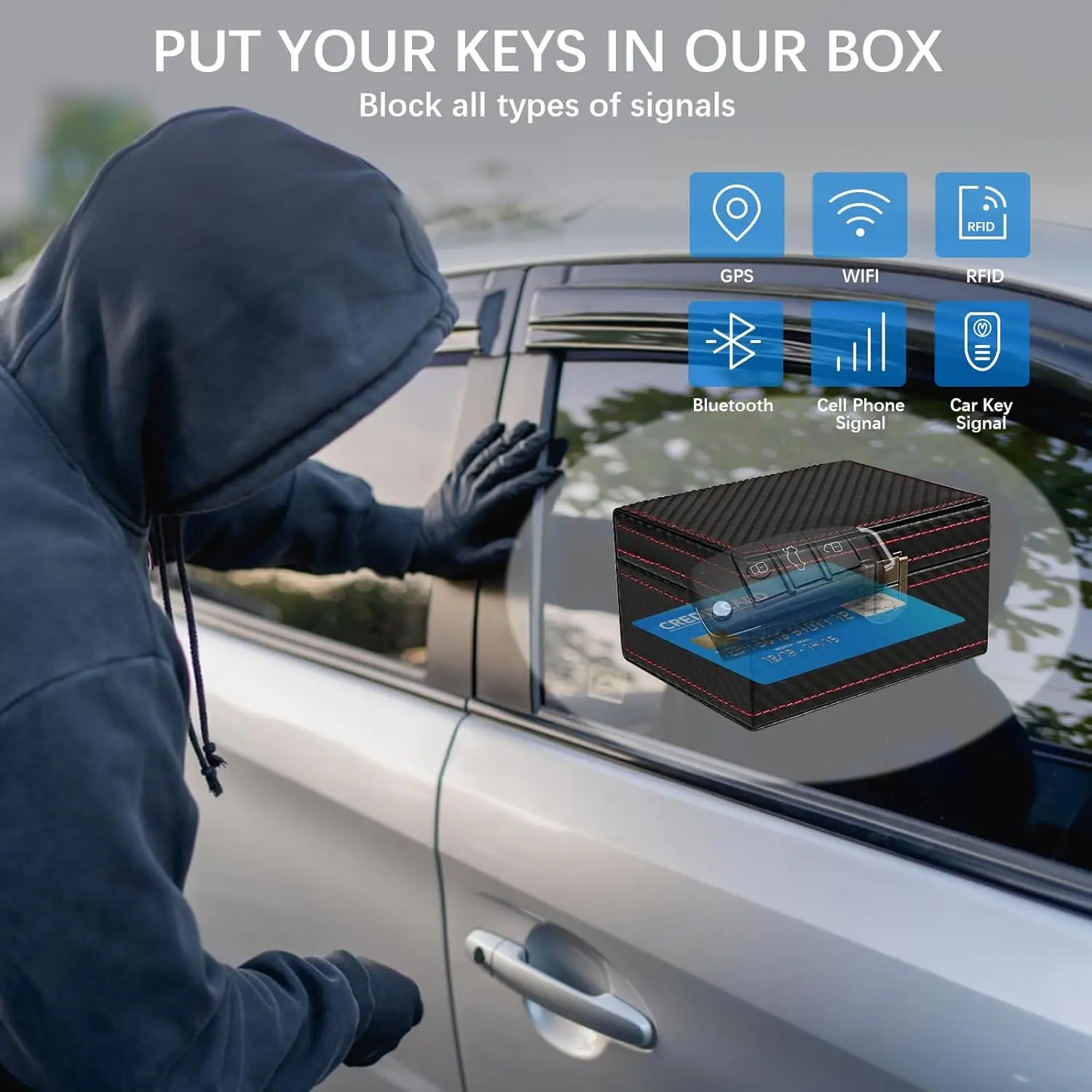 Car Keyless Entry Faraday Box Anti Theft RFID Shield Key Fob Radiation Proof Mobile Phone Protective Bag