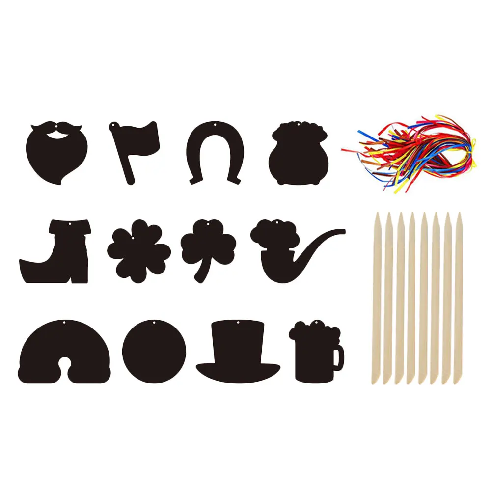 

2 set 2 Sets St Patrick Design Graffiti Diy Kit Kids Gift Party Supplies Scratch For Children Scratch Craft Art Paper