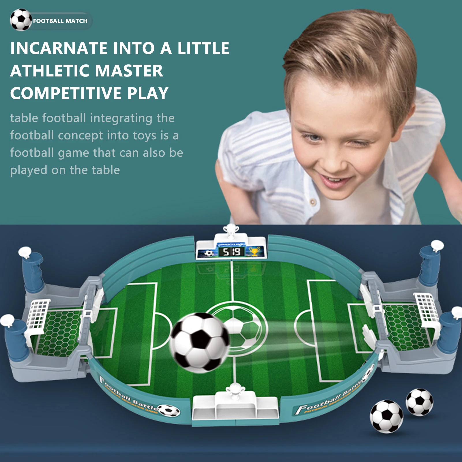 Jouets de jeu de football portables pour enfants, jeux de sport de compétition amusants pour garçons et filles