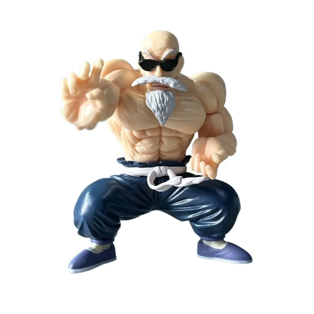 9 cm/3,54 Zoll Anime Dragon Ball Z Muscle Master Roshi Figur in Kampfpose, PVC, Tischdekoration, Sammlerstück, Modell, Spielzeug, Geschenk