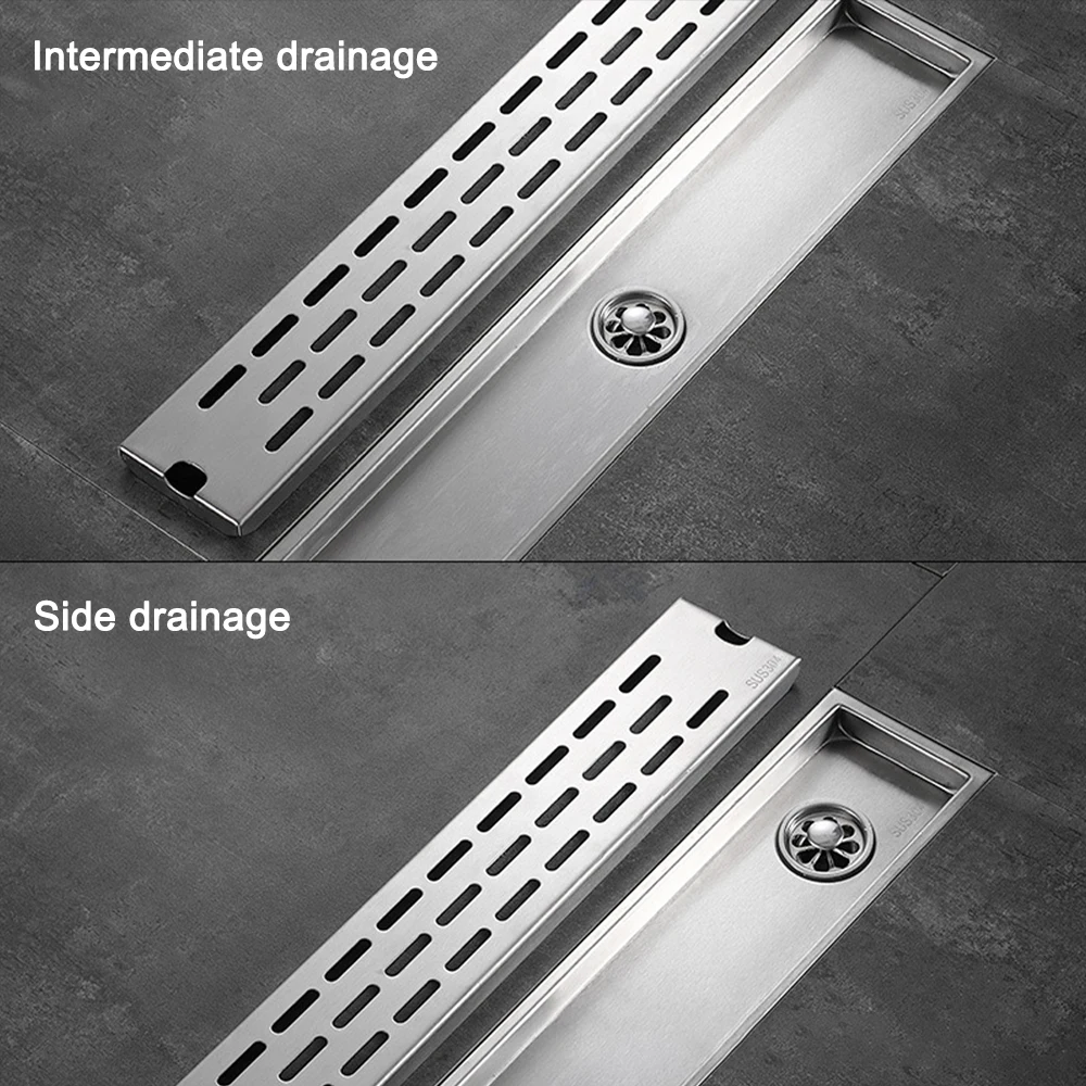 Anti-odor Drains Rectangle Linear Waste Drainer Bathroom Floor Drain Cover Stopper Bathroom Shower Drain Hair Catcher