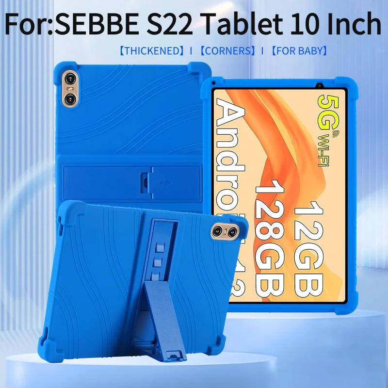 Case for SEBBE S22 Tablet 10 Inch, Kids Friendly Soft Silicone Adjustable Stand Cover for YESTEL 2024 Latest T13 Tablet 10.1 inc