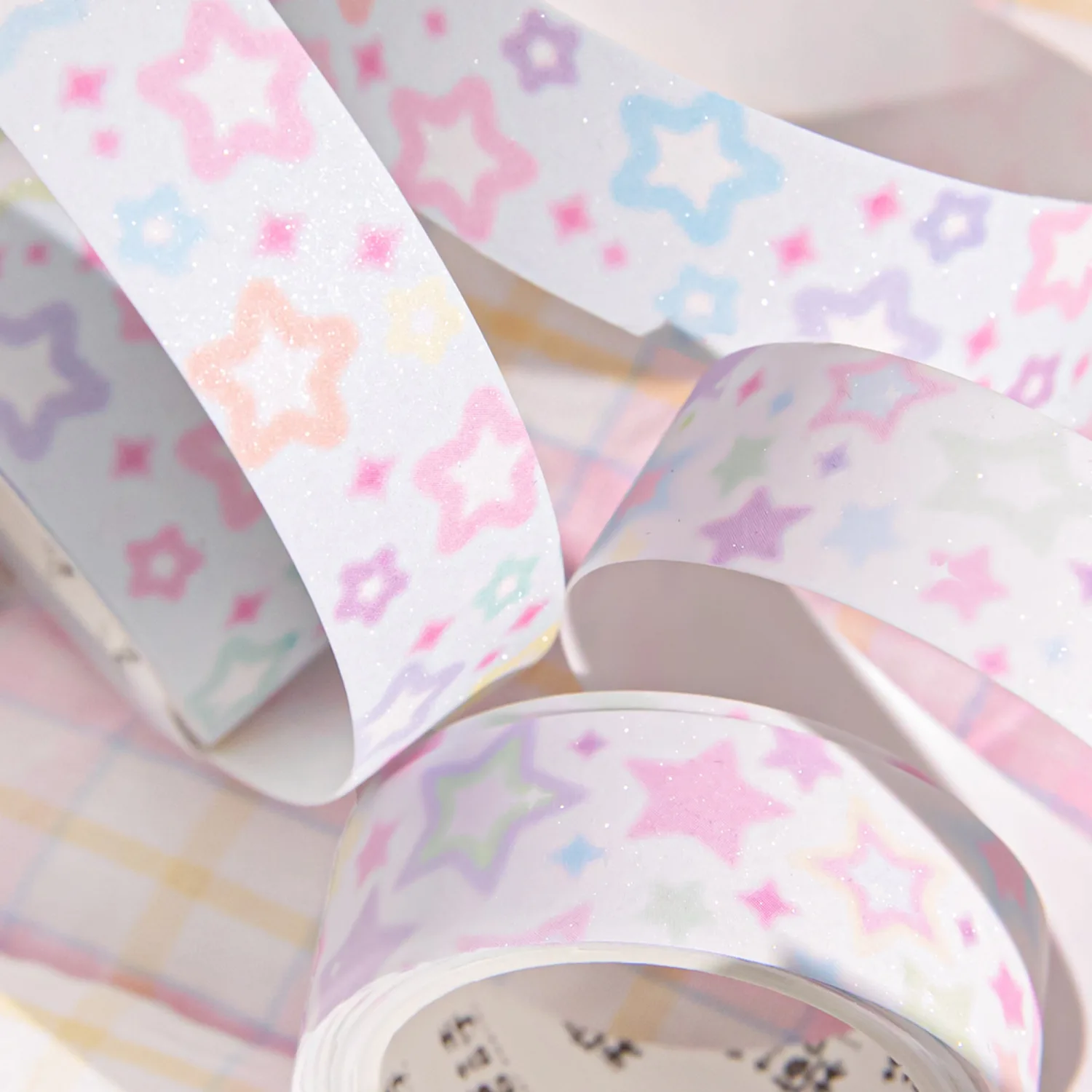 1 Roll Cute Colorful Star Pattern Washi Tape DIY Scrapbooking Journaling Notebook Planner Decorative Supplies Kawaii Tape