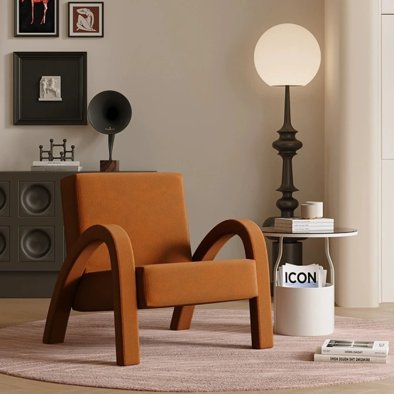 

Internet celebrity cream style living room single sofa chair medieval wabi sabi balcony lazy