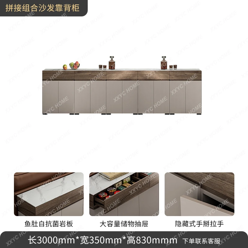 

Italian style sofa back cabinet modern simple slate sideboard living room entrance cabinet integrated against the wall