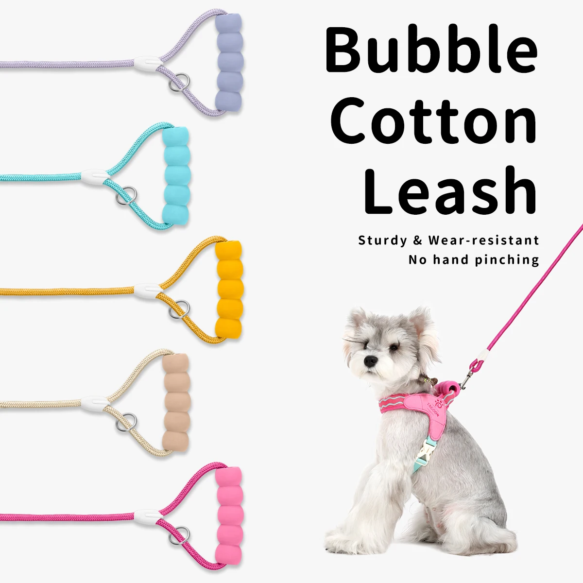 Pet Dog Training Round Rope Light Weight Nylon P Chain Collar Adjustable for Small Medium Dogs Walking Leash Pet Supplies