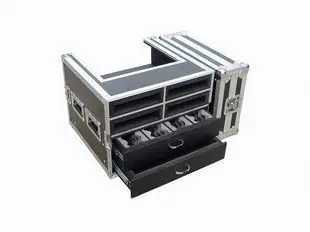 

Customized wireless microphone receiver case 4 receivers + 2 drawers, microphone receiver case air case
