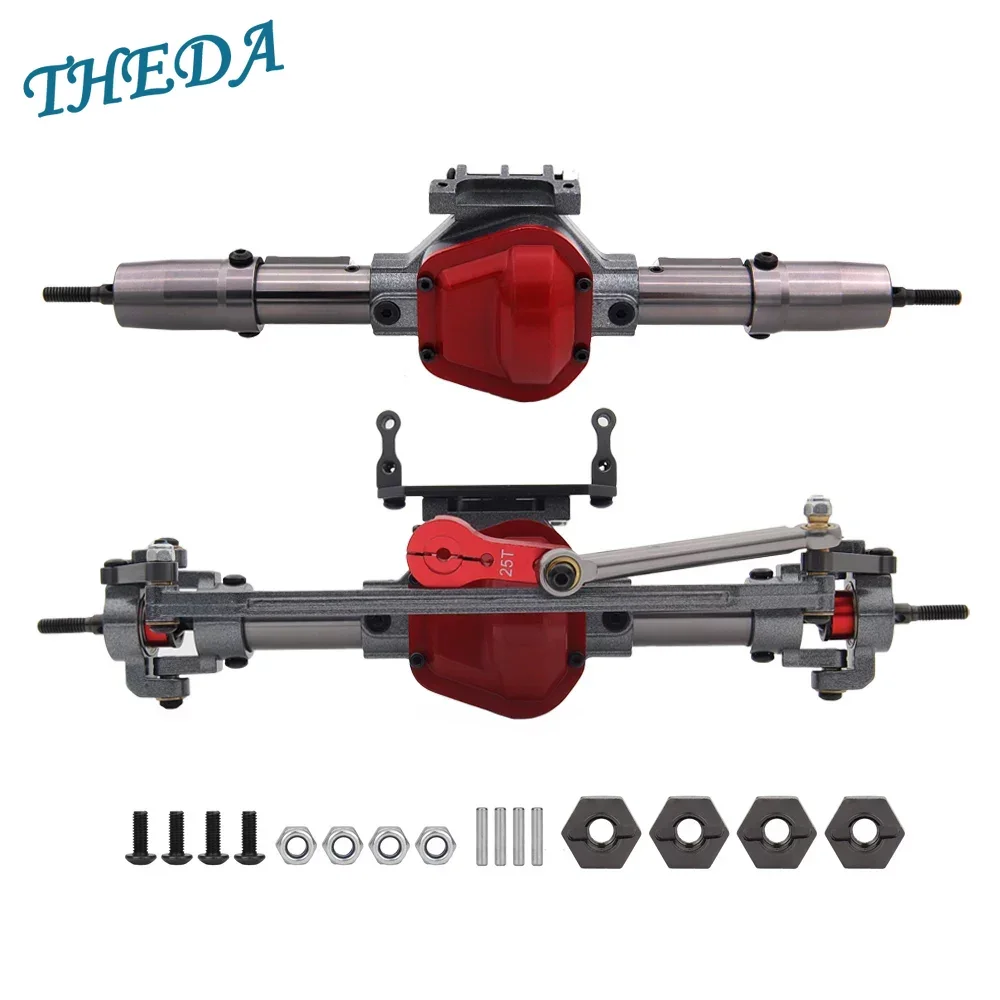 Metal SCX10 Axle CNC RC Car Front & Rear Axle with Adapter Servo Armfor Axial SCX10 1/10 RC Crawler Car Upgrade Parts