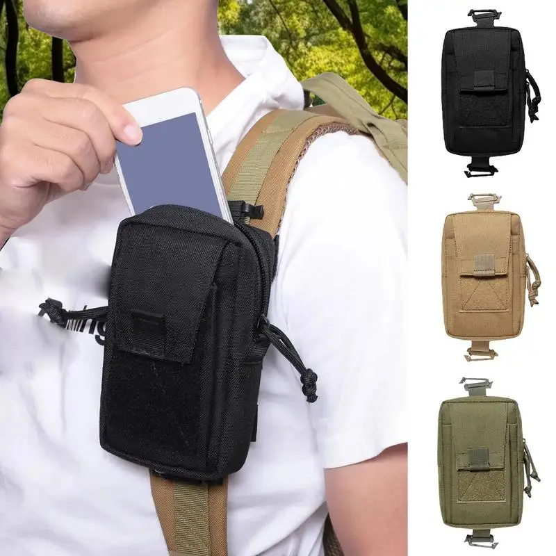 Shoulder Phone Organizer Bag Walkie Talkie Case Pouch Zipper Phone Bag With Adjustable Straps For Climbing Running Walking