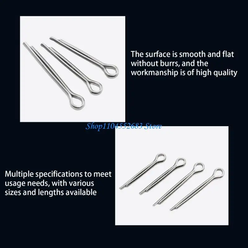 

Y6GD 410Pcs Cotter Pin Assortment kits 6 Size Split Pin Fastener Hitch Pin Heavy Duty Hardware Pin for Trailer Locking