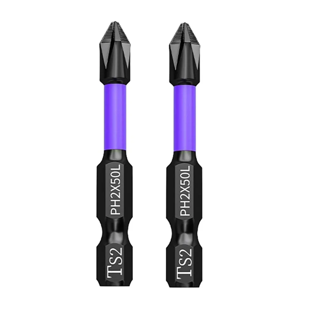 2PCS 62HRC PH2 Magnetic Batch Head High Hardness Non-Slip-Impact Bits Cross/ Screwdriver Alloy Steel 25/50/65/70/90/150mm