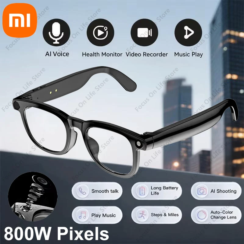 Xiaomi AI gafas inteligentes 800W HD cámara tecnología negra traducción de imágenes Chat GPT Video llamada foto impermeable para hombres y mujeres