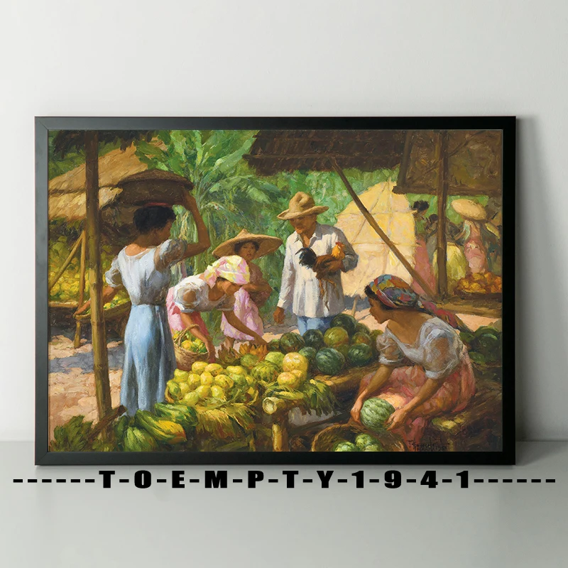 1950s Oil Paintings of Filipino People Daily Life By Fernando Amorsolo Poster Tropical Scenery Wall Art Decor Filipino Art Decor