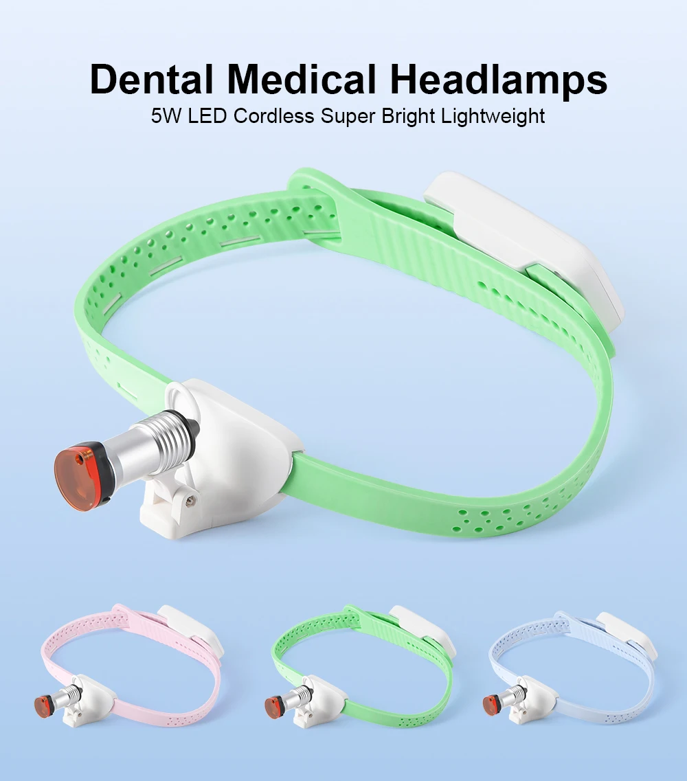 AZDENT Dental 5W LED-Labor-Stirnlampe, am Kopf montiert, tragbar, kabellos, superhell, leicht, LED, hohe Helligkeit, medizinischer Scheinwerfer – Detail 1