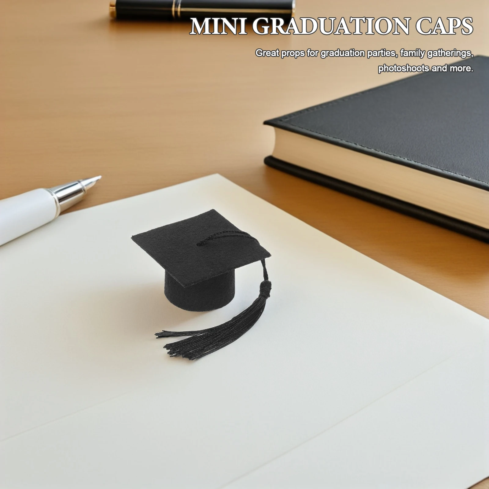 

10pcs Doctoral Hat Bottle Topper Graduation Caps Mini Decorative Party Favors Bottle Cover Gifts Bar Tools