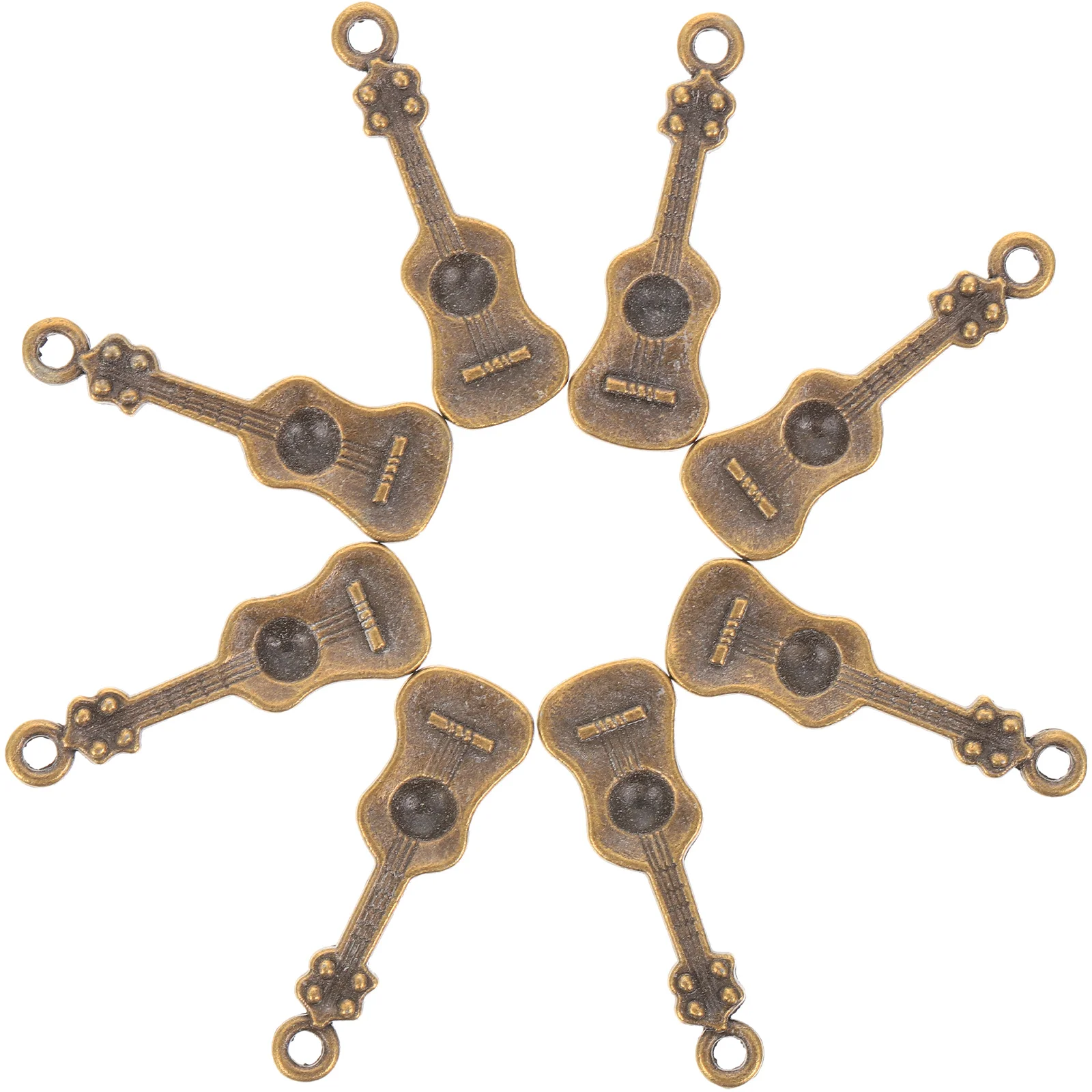 

50pcs Guitar Pendant Phone Case Charms Mini Necklace Decorations DIY Zinc Alloy Metal Shell 35 9x12 Retro Style Craft Supplies