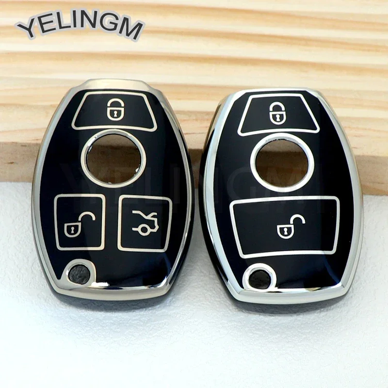 2/3 Buttons For Mercedes Benz A B G R Class GLA GLK W176 W204 W251 W463 Soft TPU Car Remote Key Case Cover Shell Fob Accessories